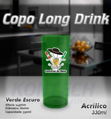 Copo Long Drink Verde Escuro 330 ml